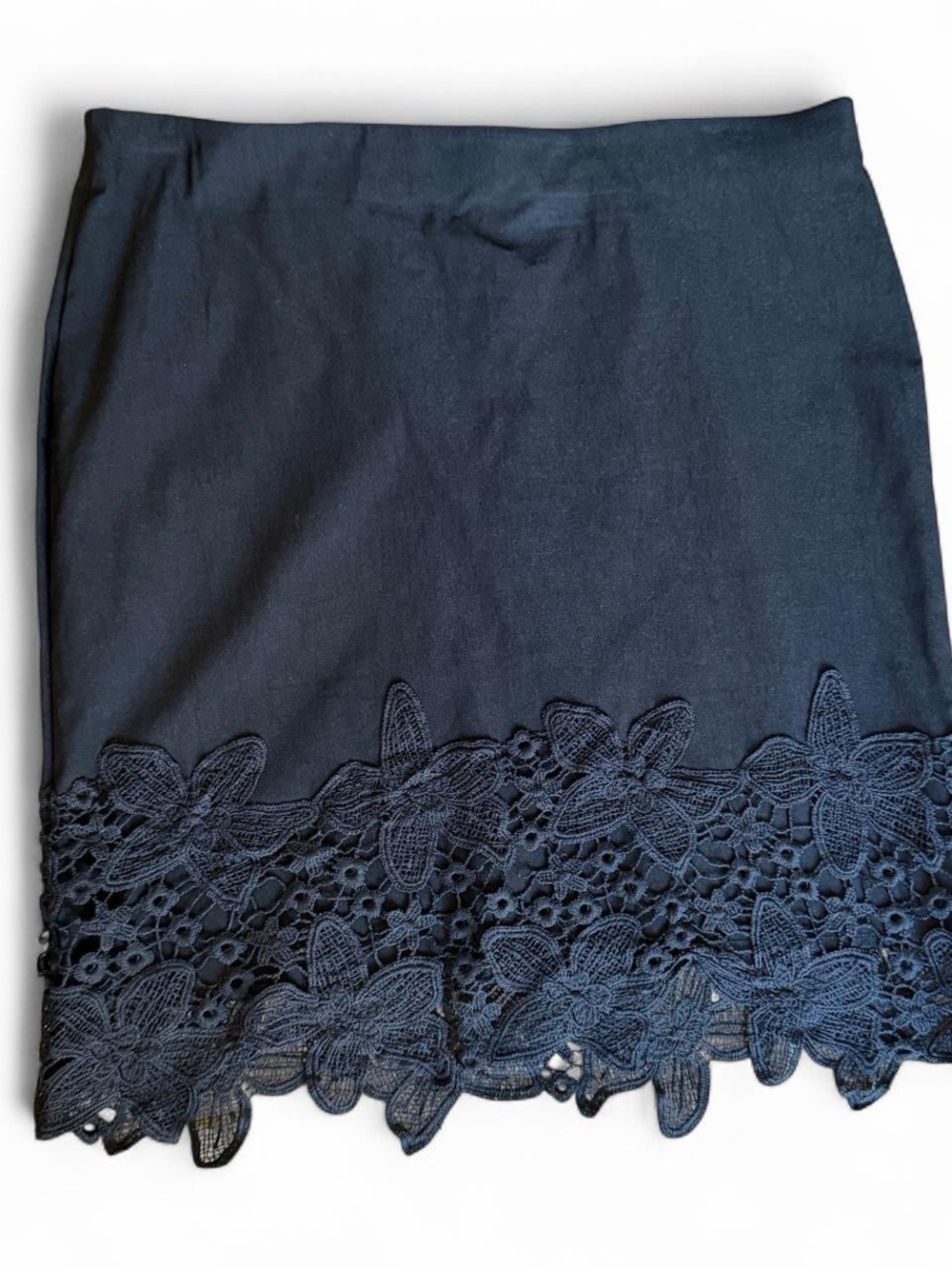 Iz Byer black Lace-Hem Skirt